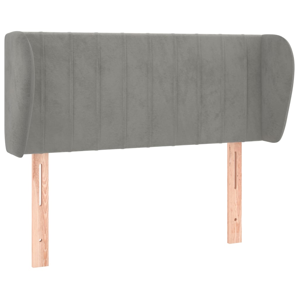 vidaXL Čelo postele typu ušák světle šedé 93x23x78/88 cm samet