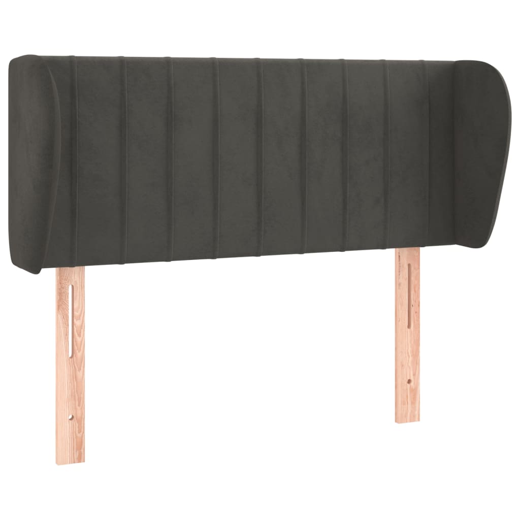 vidaXL Čelo postele typu ušák tmavě šedé 93x23x78/88 cm samet