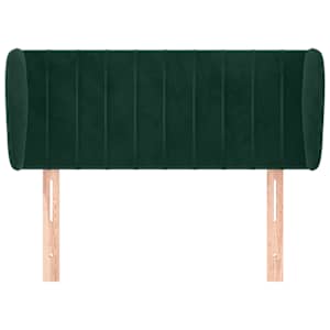 Čelo postele typu ušák tmavě zelené 93x23x78/88 cm samet - obrázek 3