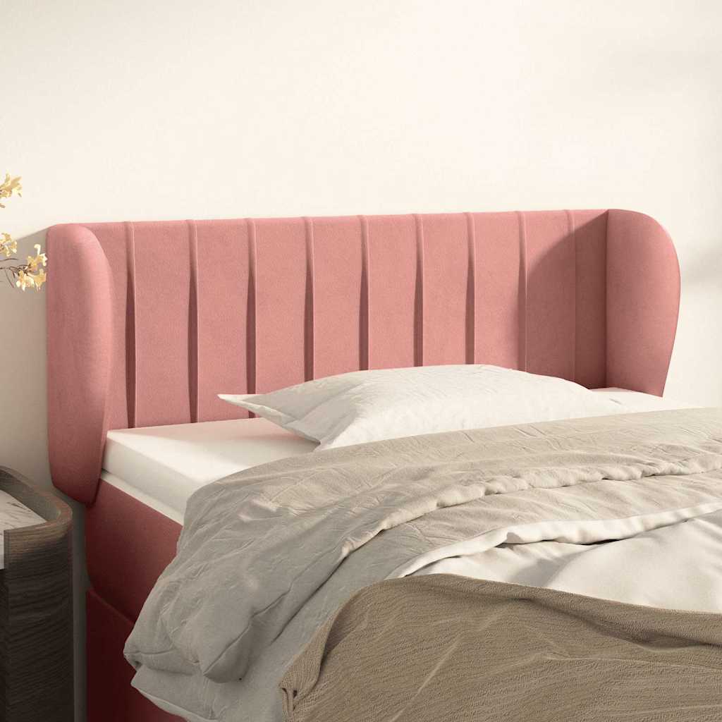 Testiera Ad Orecchio Nera 93x23x78/88 Cm In Velluto - Vidaxl