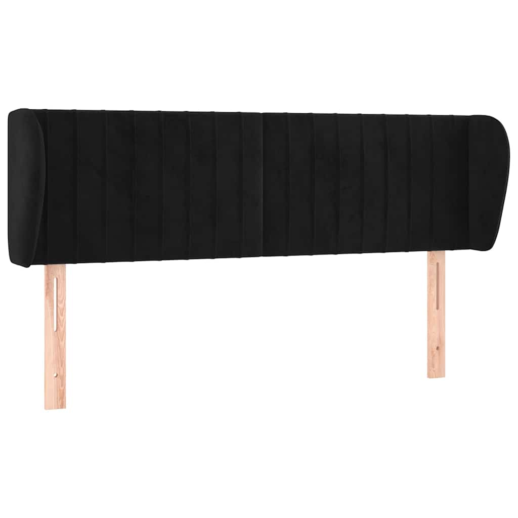 vidaXL Hoofdbord met randen 147x23x78/88 cm fluweel zwart, foto 3