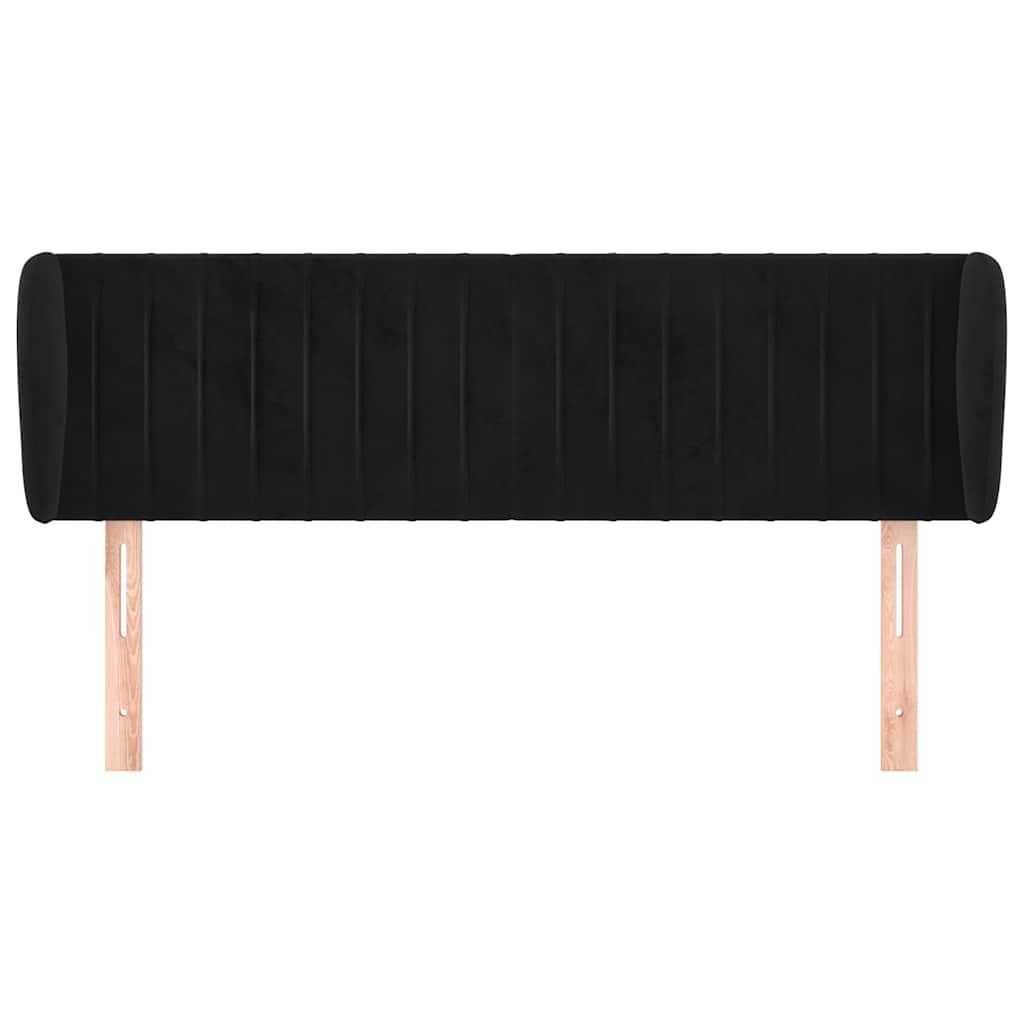 vidaXL Hoofdbord met randen 147x23x78/88 cm fluweel zwart, foto 2