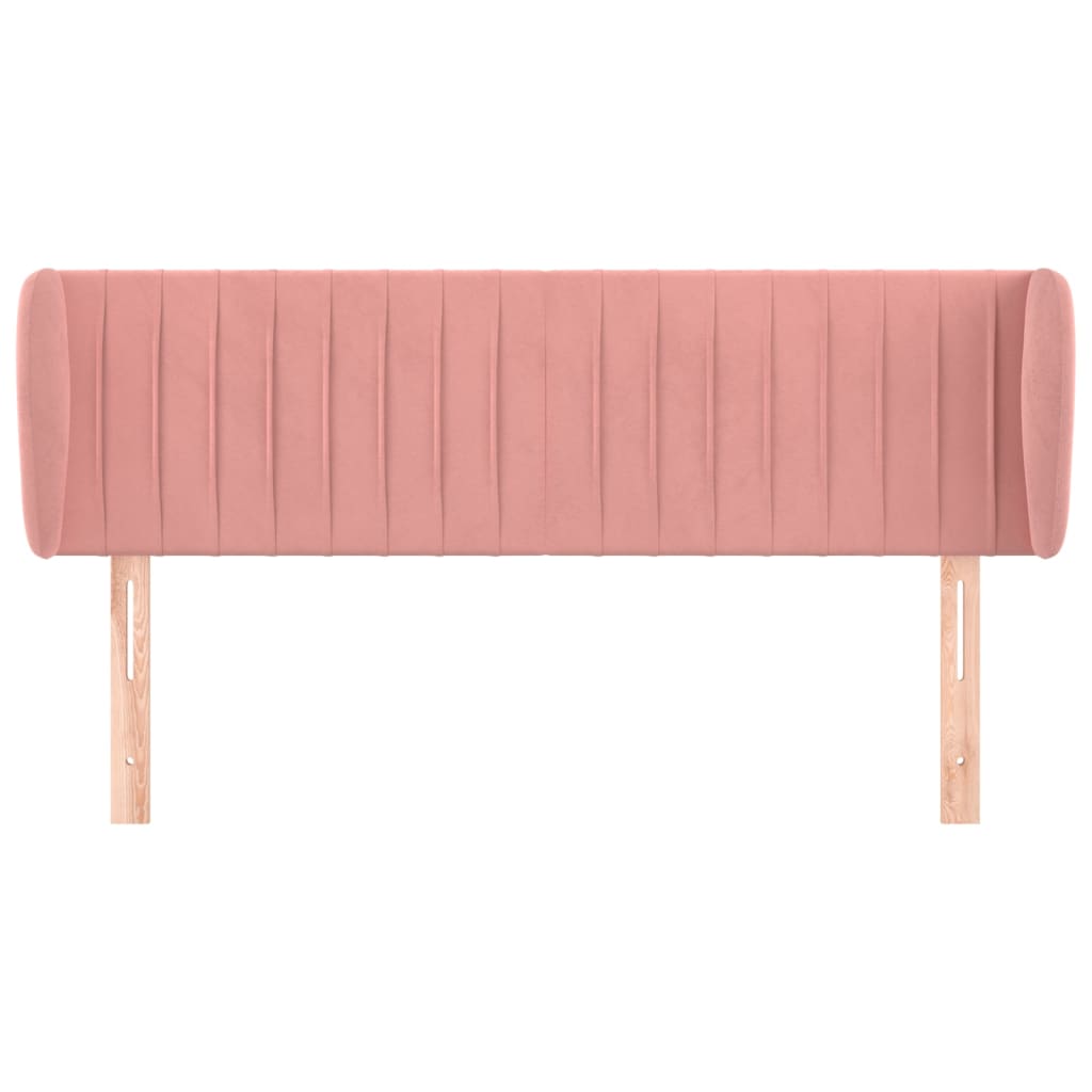 vidaXL Hoofdbord met randen 147x23x78/88 cm fluweel roze afbeelding