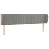 vidaXL voodipeats servadega, helehall, 163x23x78/88 cm, samet