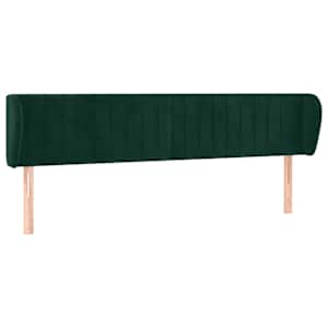 Čelo postele typu ušák tmavě zelené 163x23x78/88 cm samet - obrázek 2