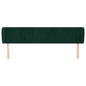 Čelo postele typu ušák tmavě zelené 163x23x78/88 cm samet - obrázek 3