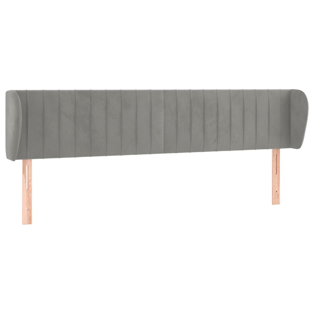 vidaXL Čelo postele typu ušák světle šedé 183x23x78/88 cm samet