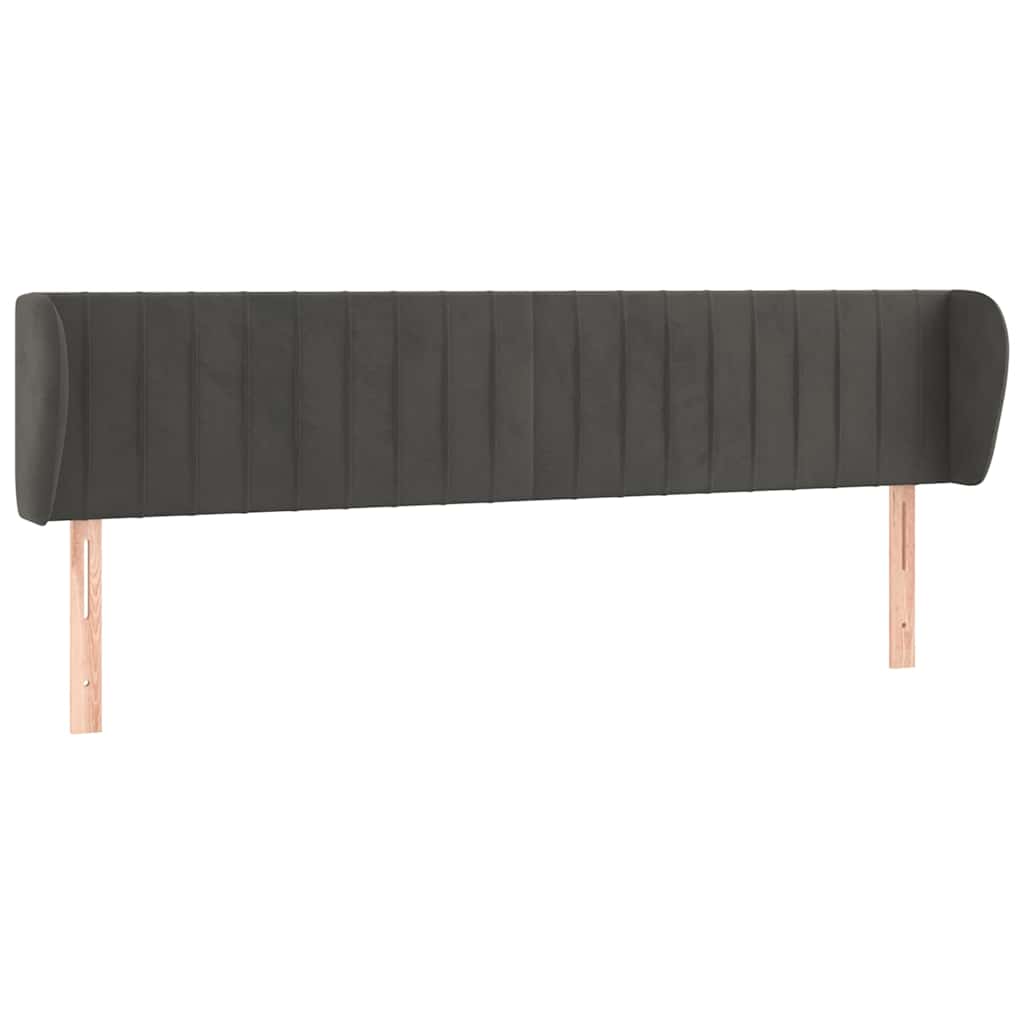 vidaXL Čelo postele typu ušák tmavě šedé 183x23x78/88 cm samet