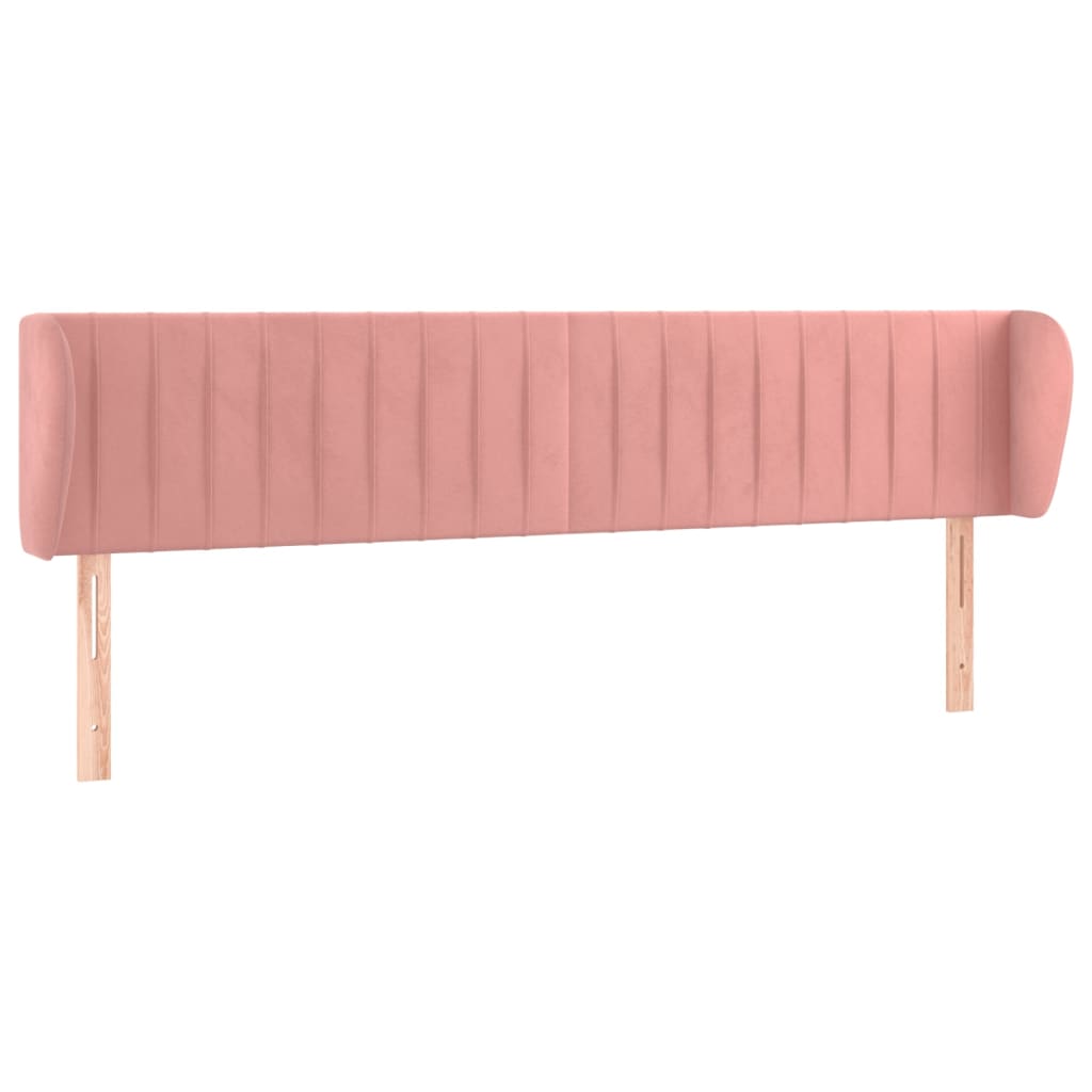 vidaXL Čelo postele typu ušák růžová 183x23x78/88 cm samet