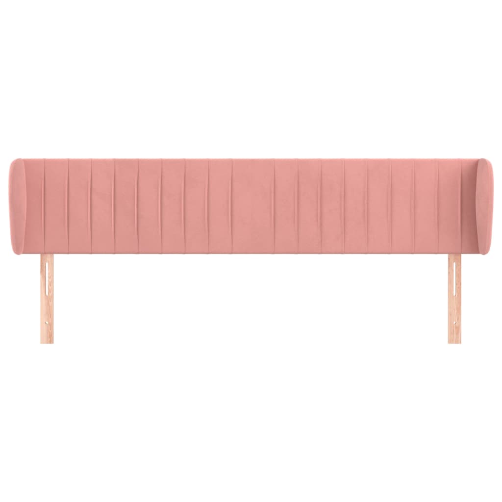 vidaXL Hoofdbord met randen 183x23x78/88 cm fluweel roze afbeelding