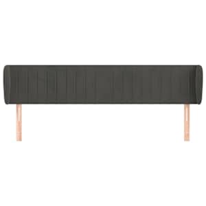Čelo postele typu ušák tmavě šedé 203x23x78/88 cm samet - obrázek 3