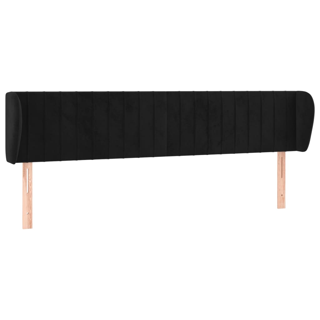 vidaXL Čelo postele typu ušák černé 203x23x78/88 cm samet