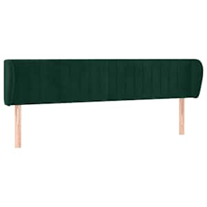 Čelo postele typu ušák tmavě zelené 203x23x78/88 cm samet - obrázek 2