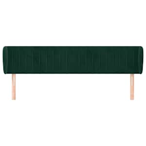 Čelo postele typu ušák tmavě zelené 203x23x78/88 cm samet - obrázek 3
