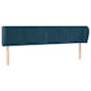 vidaXL voodipeats servadega, tumesinine, 203x23x78/88 cm, samet