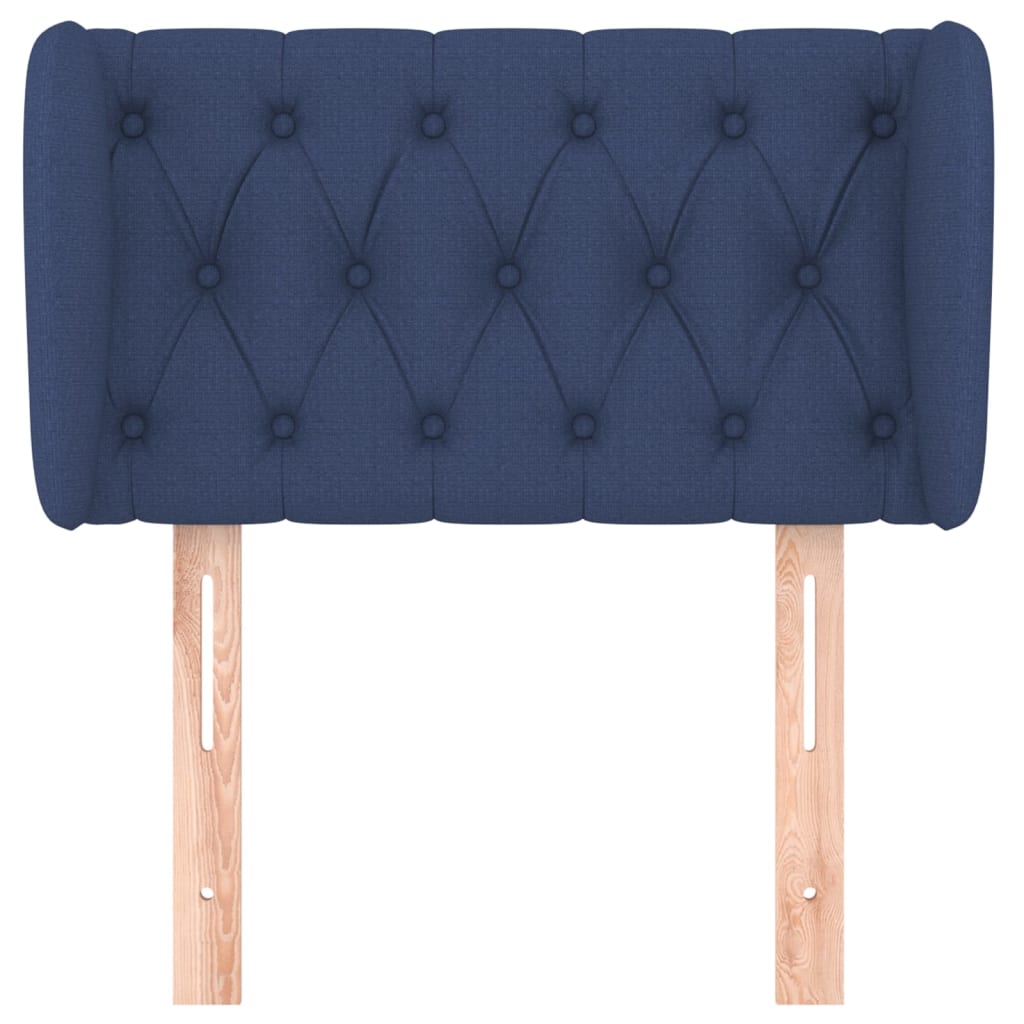 vidaXL Hoofdbord met randen 83x23x78/88 cm stof blauw afbeelding