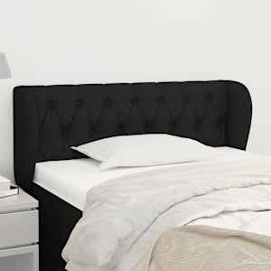 Čelo postele typu ušák černé 93x23x78/88 cm textil - obrázek 1
