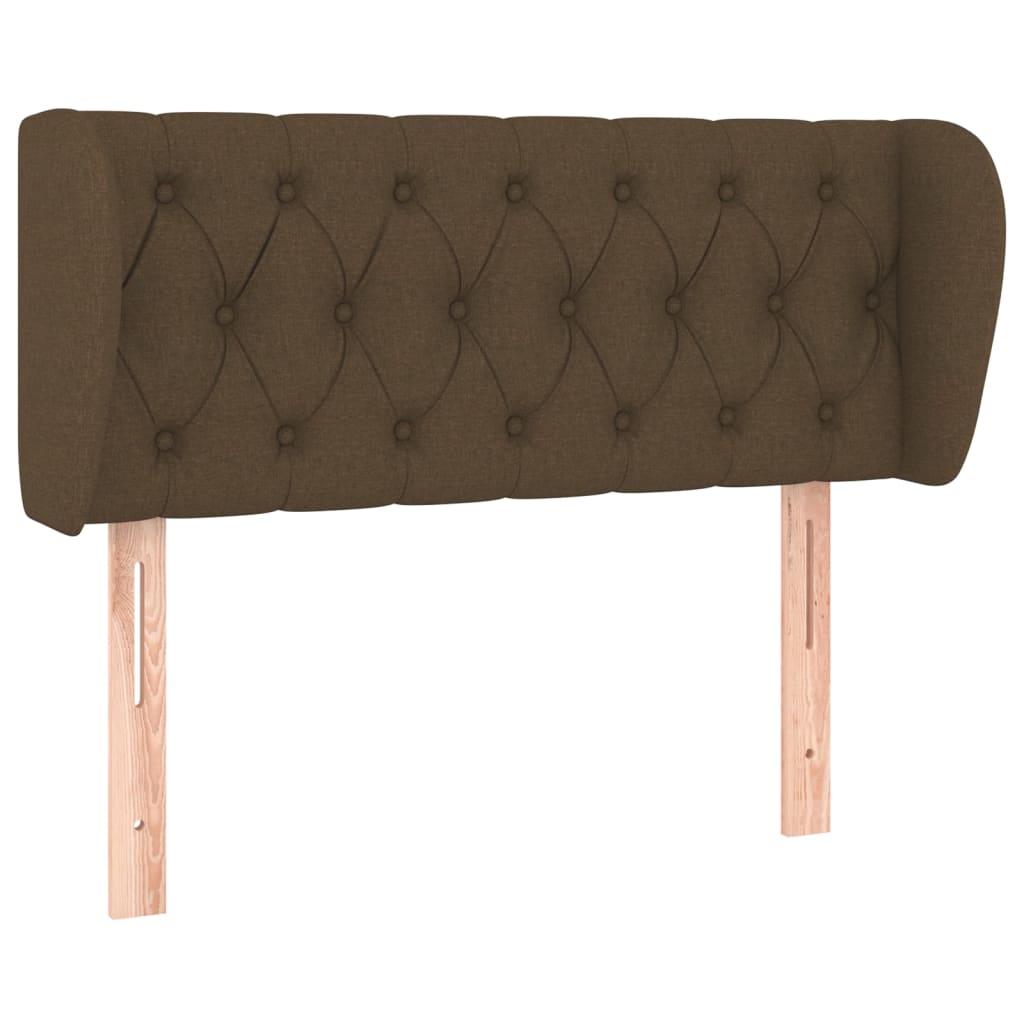 vidaXL Čelo postele typu ušák tmavě hnědé 93x23x78/88 cm textil