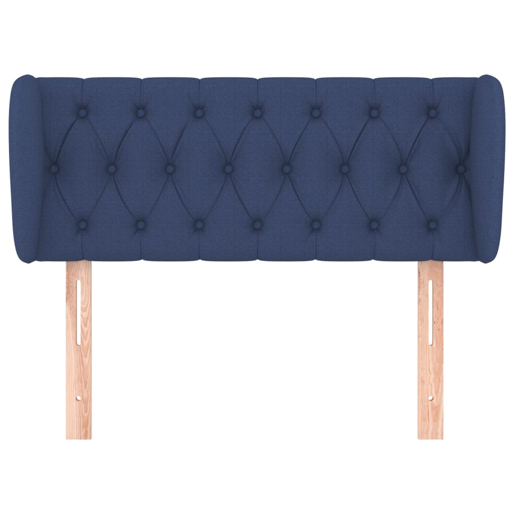 vidaXL Hoofdbord met randen 93x23x78/88 cm stof blauw afbeelding