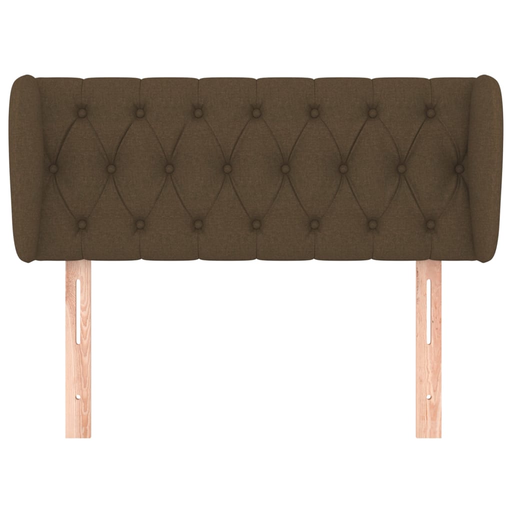 vidaXL Hoofdbord met randen 103x23x78/88 cm stof donkerbruin afbeelding