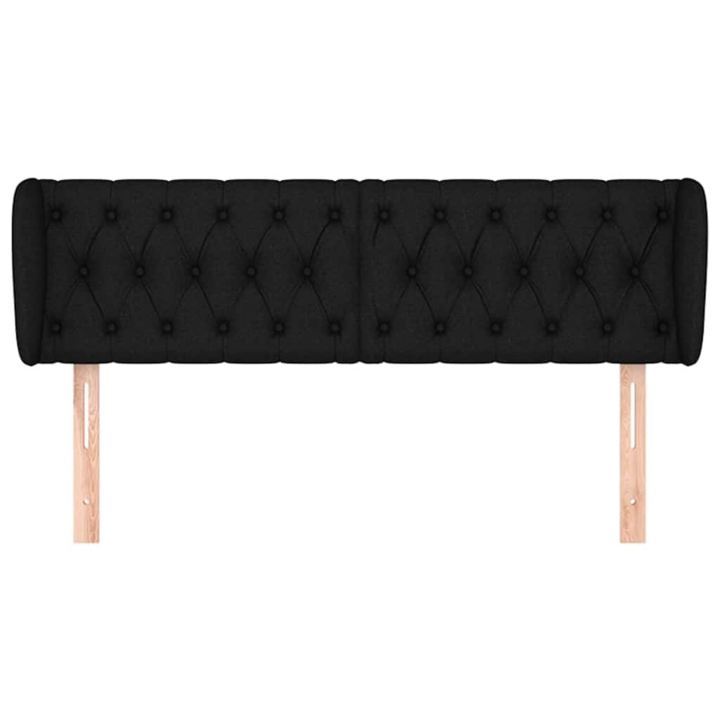 vidaXL Hoofdbord met randen 147x23x78/88 cm stof zwart, foto 2