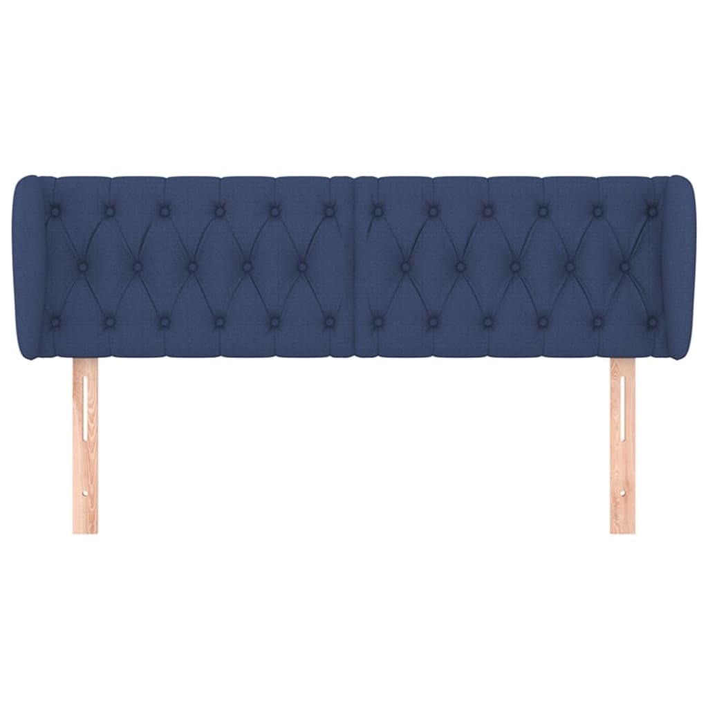 vidaXL Tête de lit avec oreilles Bleu 147x23x78/88 cm Tissu