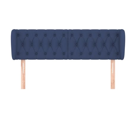 vidaXL Tête de lit avec oreilles Bleu 147x23x78/88 cm Tissu