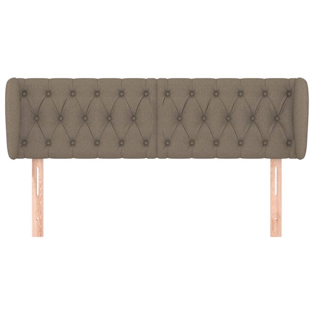 vidaXL Hoofdbord met randen 163x23x78/88 cm stof taupe afbeelding