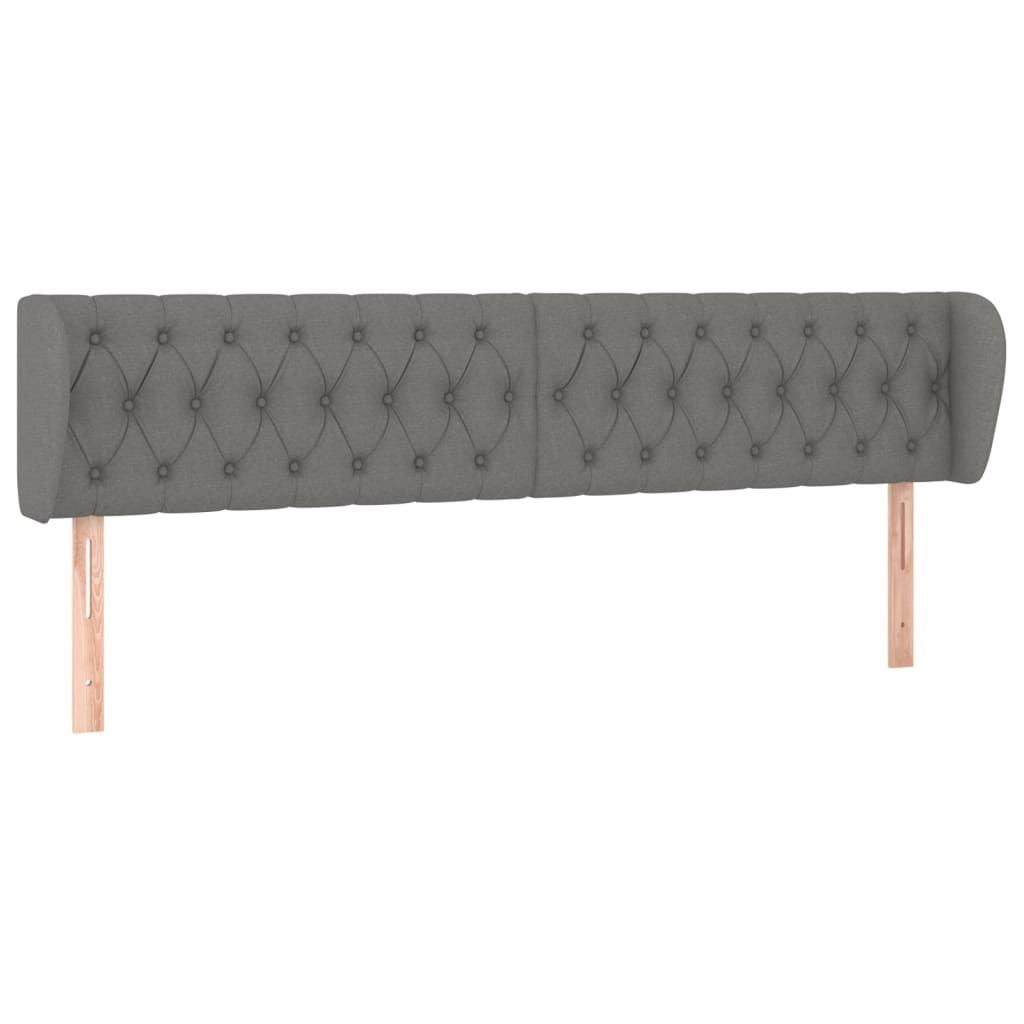 vidaXL Čelo postele typu ušák tmavě šedé 183x23x78/88 cm textil