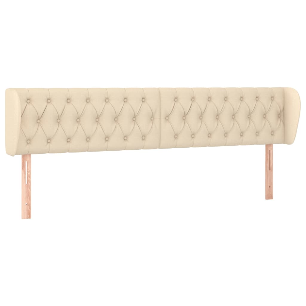 vidaXL Čelo postele typu ušák krémové 183x23x78/88 cm textil