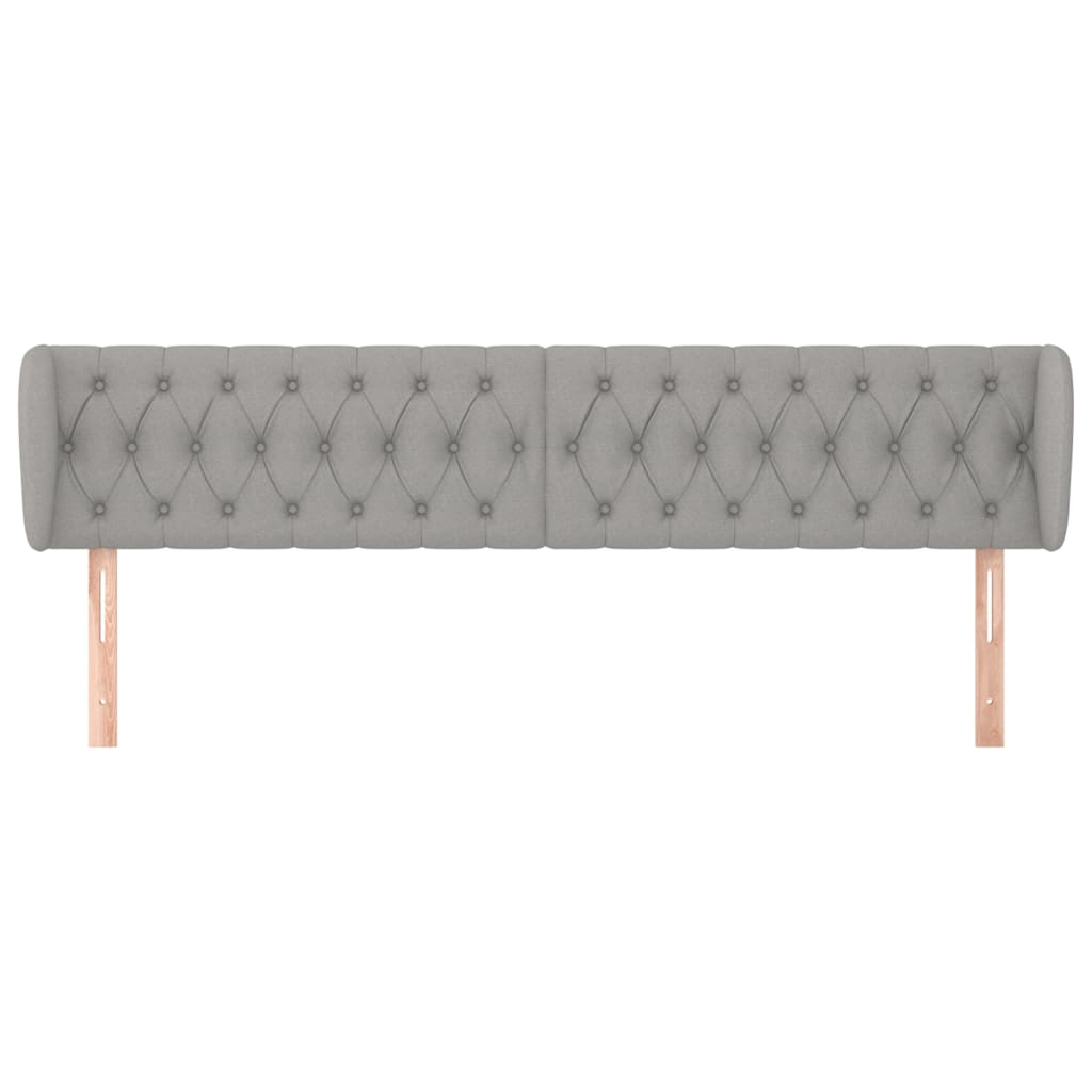 vidaXL Hoofdbord met randen 203x23x78/88 cm stof lichtgrijs afbeelding