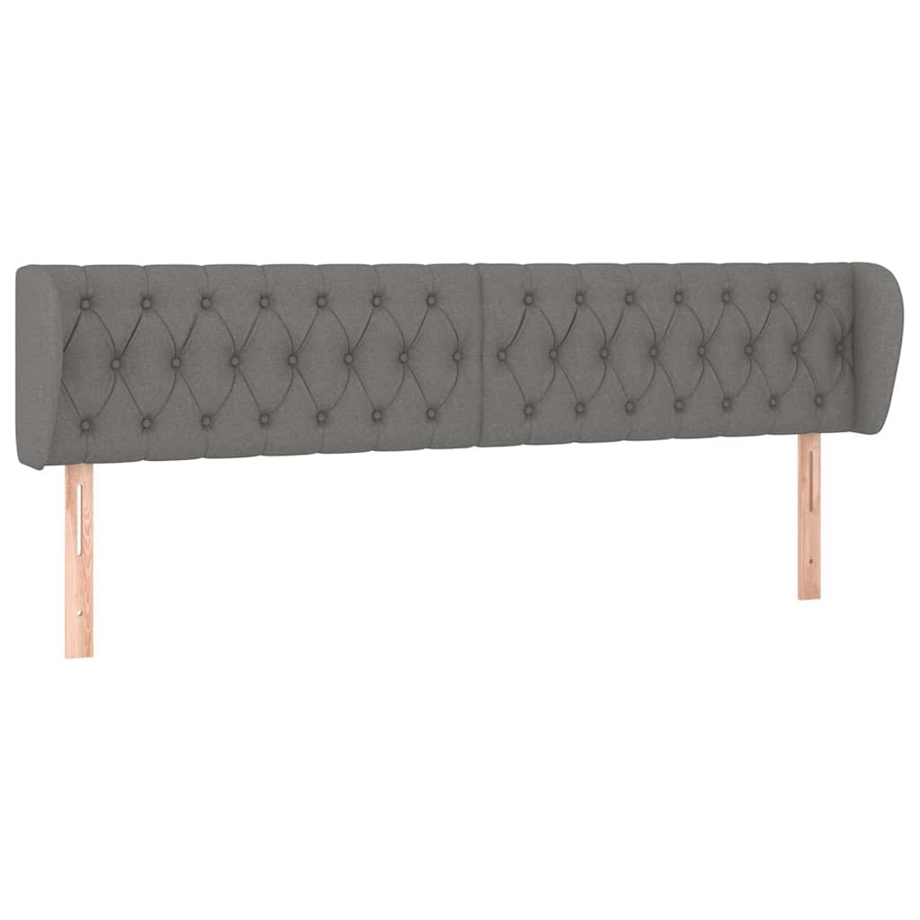 vidaXL Hoofdbord met randen 203x23x78/88 cm stof donkergrijs grijs, foto 3