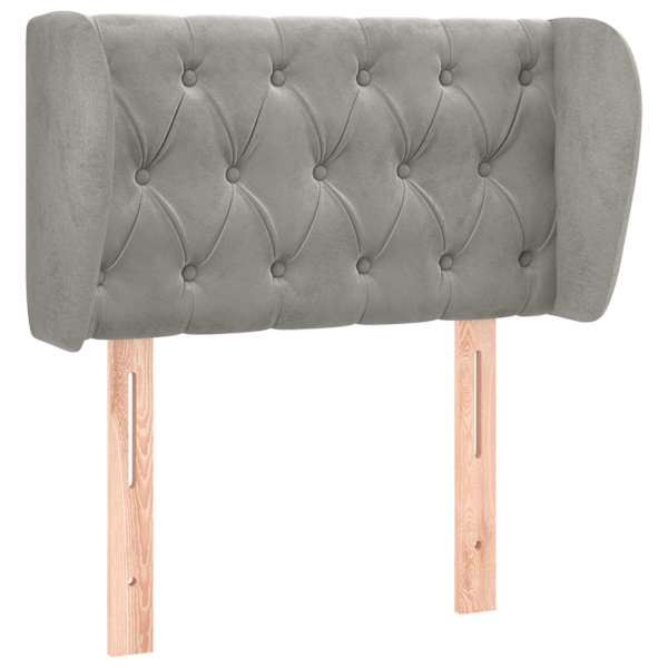 vidaXL voodipeats servadega, helehall, 83x23x78/88 cm, samet
