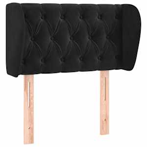 vidaXL voodipeats servadega, must, 83x23x78/88 cm, samet