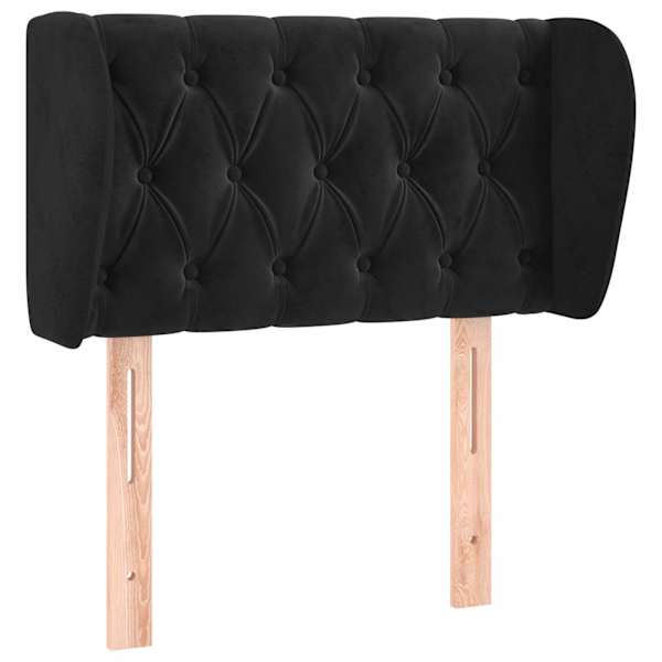 vidaXL voodipeats servadega, must, 83x23x78/88 cm, samet