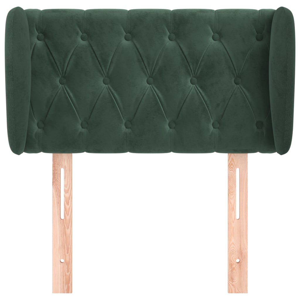 vidaXL Hoofdbord met randen 83x23x78/88 cm fluweel donkergroen afbeelding