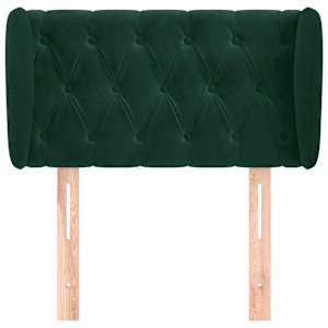 Čelo postele typu ušák tmavě zelené 83x23x78/88 cm samet - obrázek 3