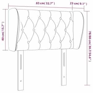 Čelo postele typu ušák tmavě zelené 83x23x78/88 cm samet - obrázek 9