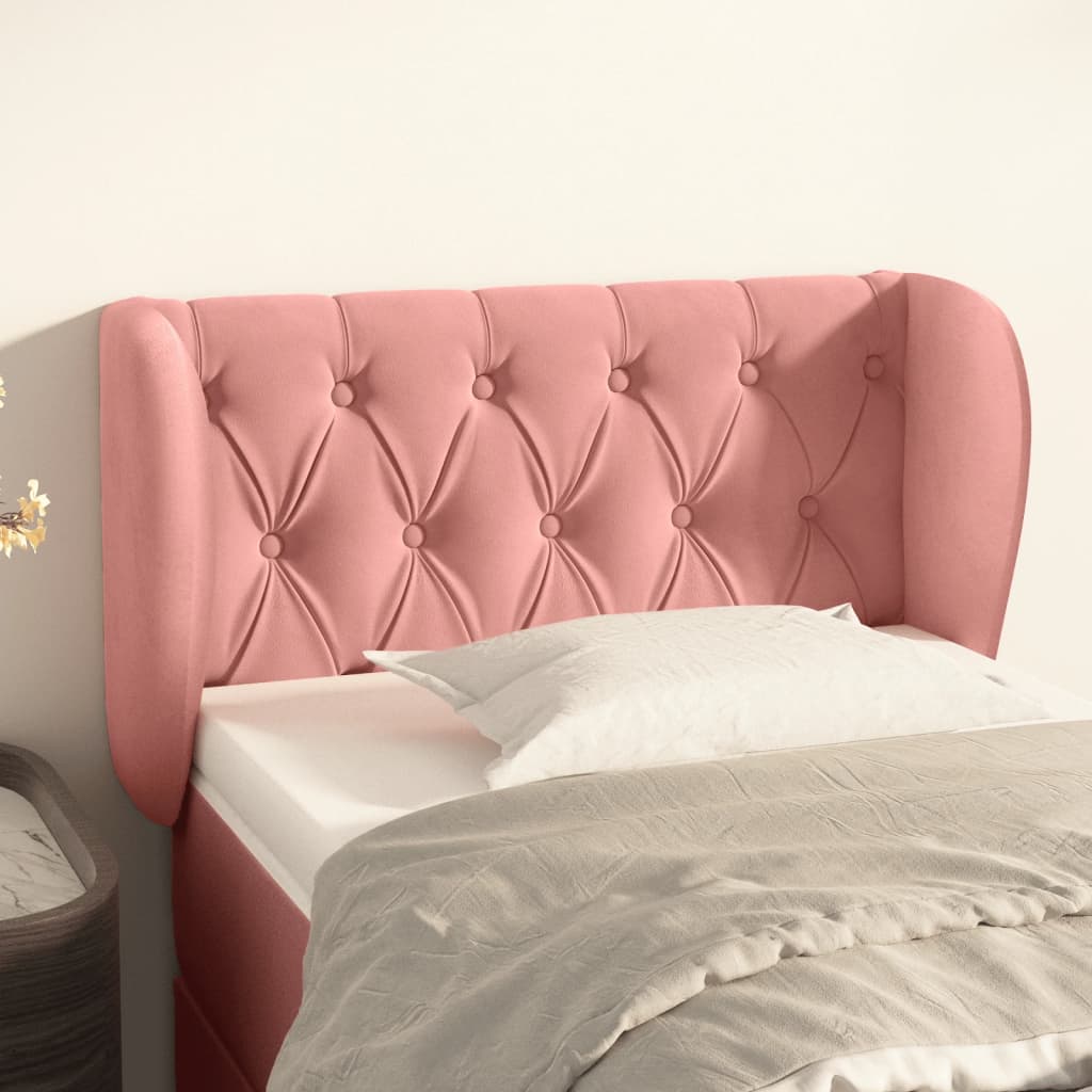 vidaXL TÄƒblie de pat cu aripioare roz 83x23x78/88 cm catifea
