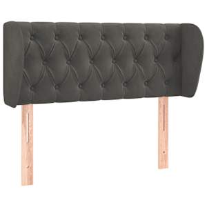Čelo postele typu ušák tmavě šedé 93x23x78/88 cm samet - obrázek 2