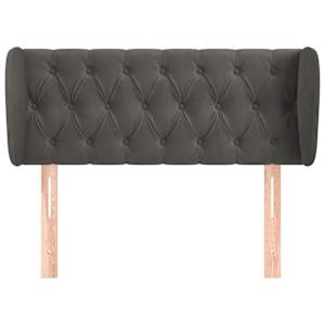 Čelo postele typu ušák tmavě šedé 93x23x78/88 cm samet - obrázek 3