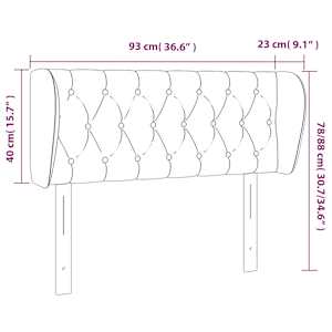 Čelo postele typu ušák tmavě šedé 93x23x78/88 cm samet - obrázek 9