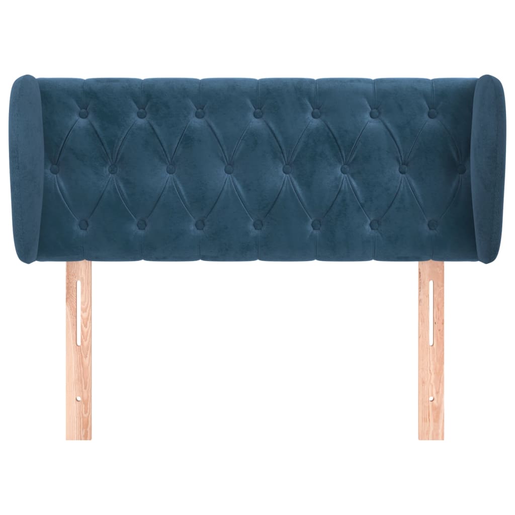 vidaXL Hoofdbord met randen 93x23x78/88 cm fluweel donkerblauw afbeelding