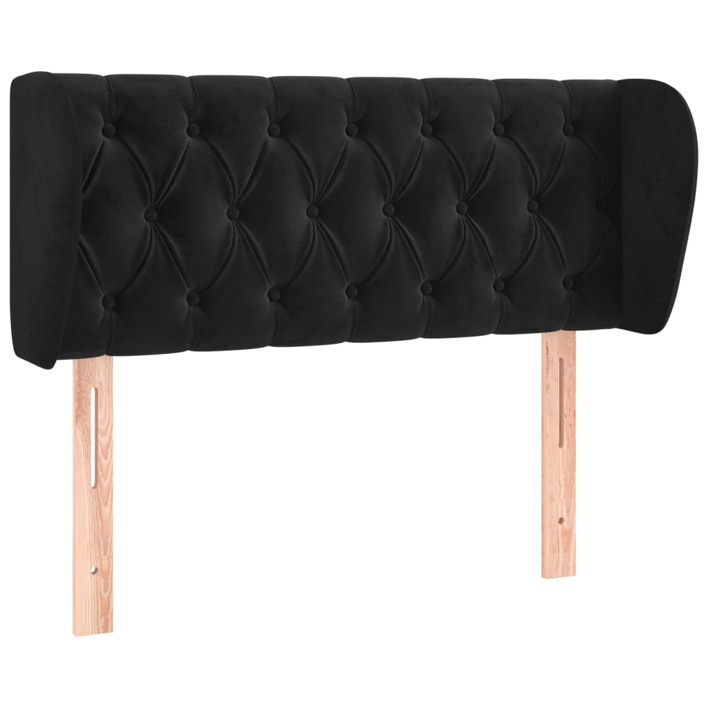 vidaXL Čelo postele typu ušák černé 103x23x78/88 cm samet