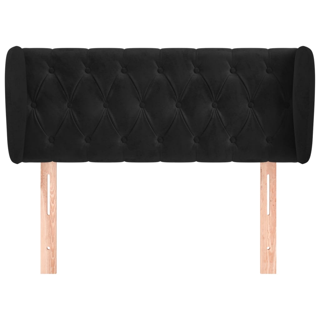 vidaXL Hoofdbord met randen 103x23x78/88 cm fluweel zwart afbeelding