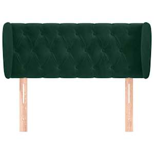 Čelo postele typu ušák tmavě zelené 103x23x78/88 cm samet - obrázek 3