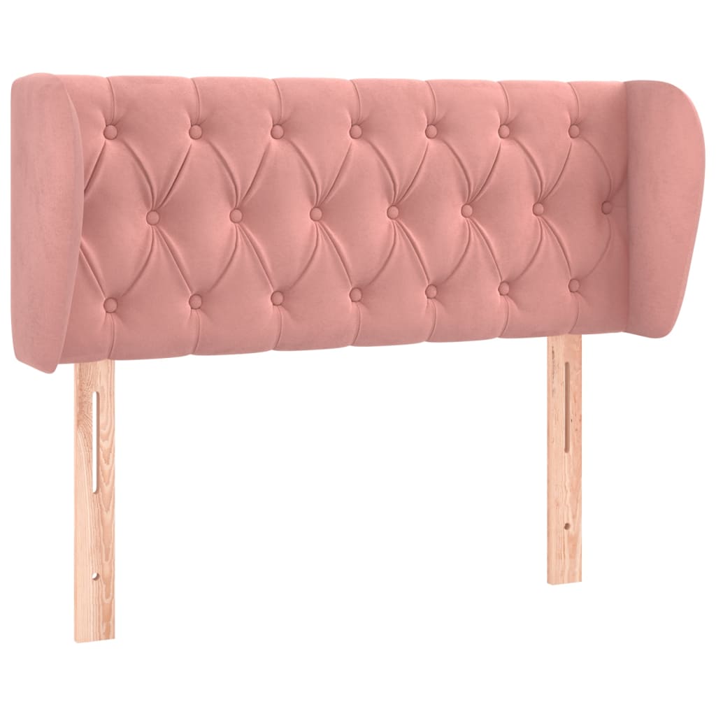 vidaXL Čelo postele typu ušák růžová 103x23x78/88 cm samet