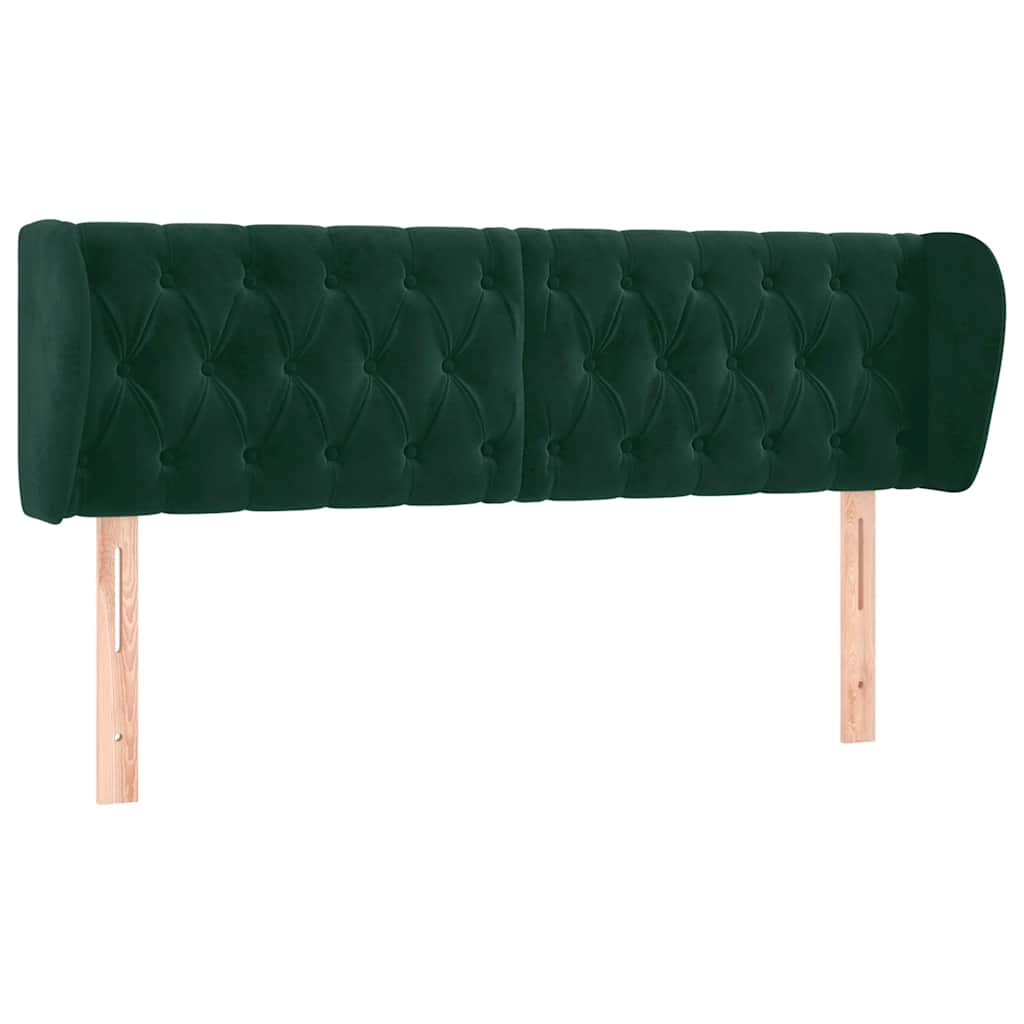 vidaXL Čelo postele typu ušák tmavě zelené 147x23x78/88 cm samet