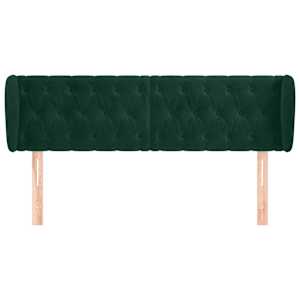 Čelo postele typu ušák tmavě zelené 147x23x78/88 cm samet - obrázek 3