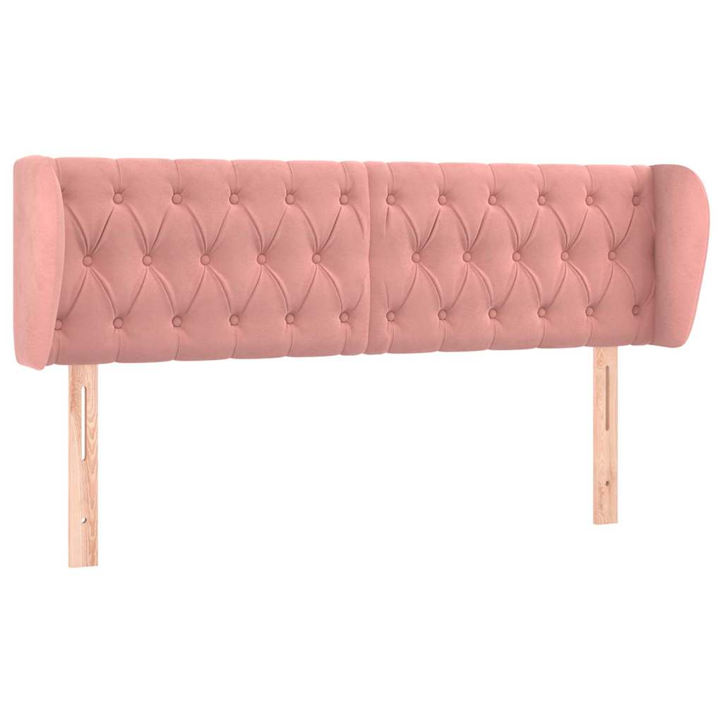 vidaXL Čelo postele typu ušák růžová 147x23x78/88 cm samet